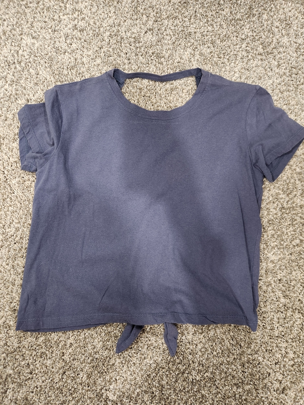 Women’s Navy Tie-Front Crop Tee